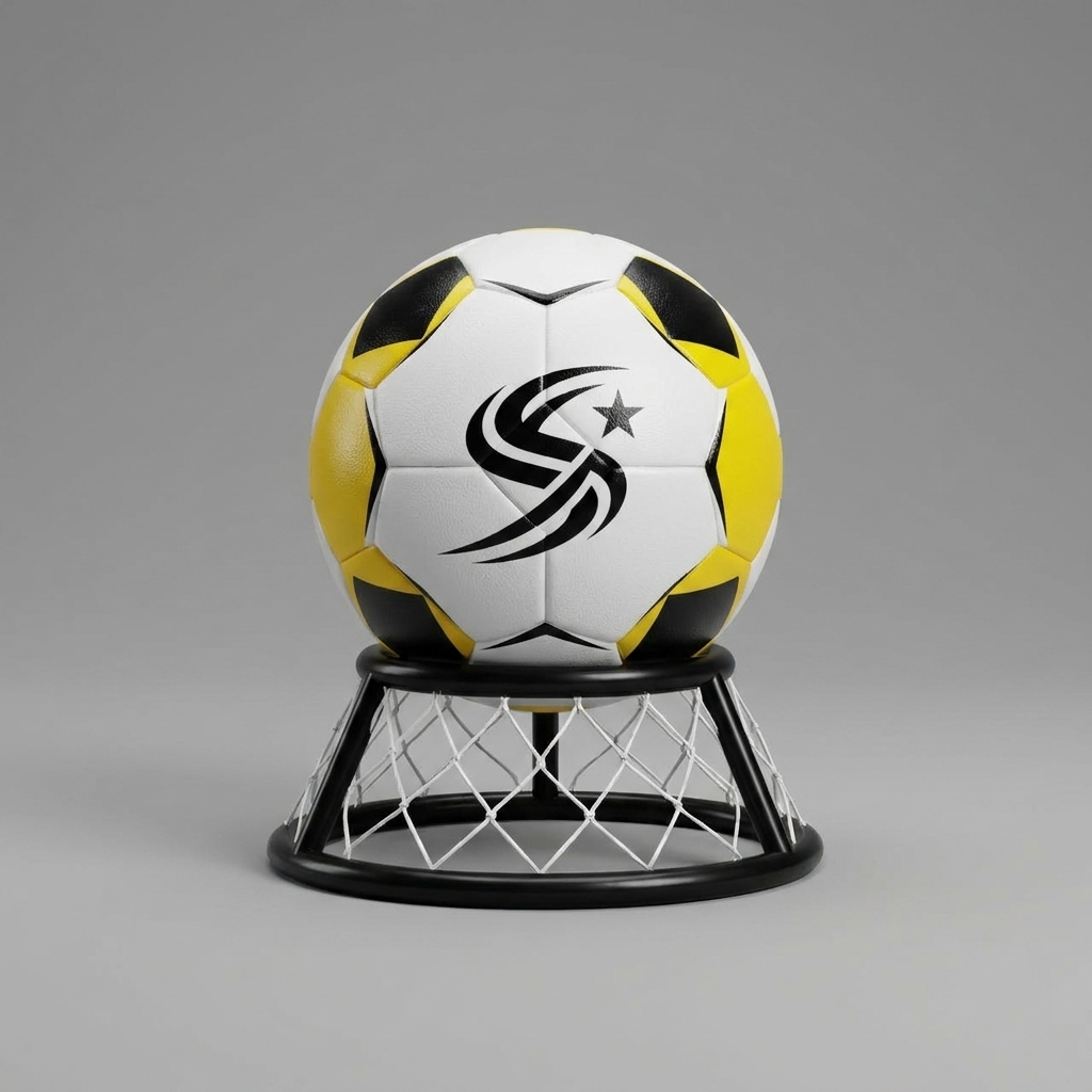Match football stitching and panel inspection at SportSanga factory floor